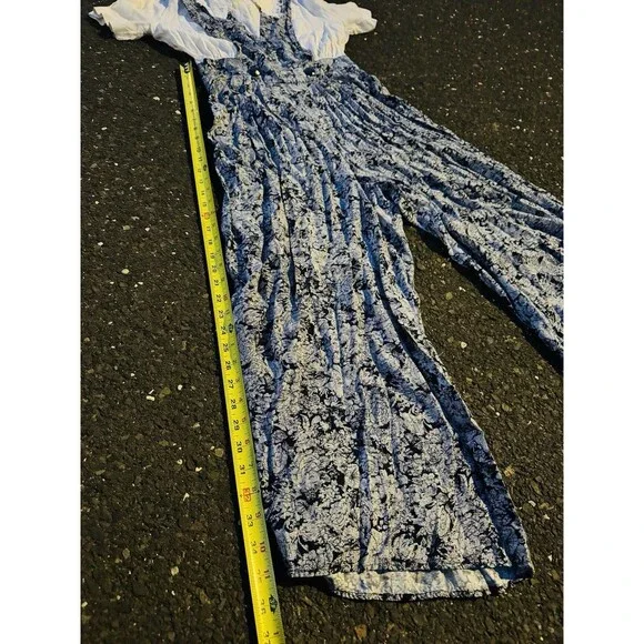 Handmade Vintage Style Folk Jumpsuit Set Prairie Cottagecore Wide Leg Outfit - Picture 9 of 10
